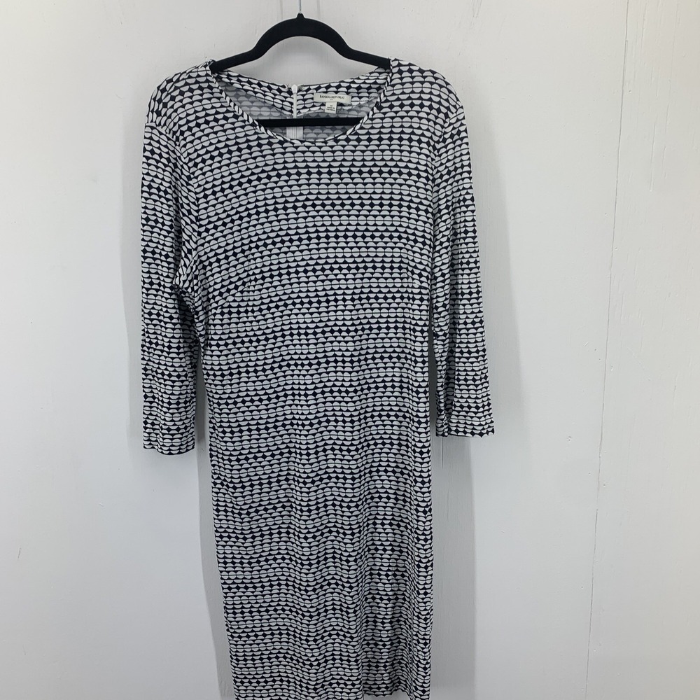 Banana Republic 12 Dress 3/4 Sleeve Geometric Artsy Slinky Professional Office